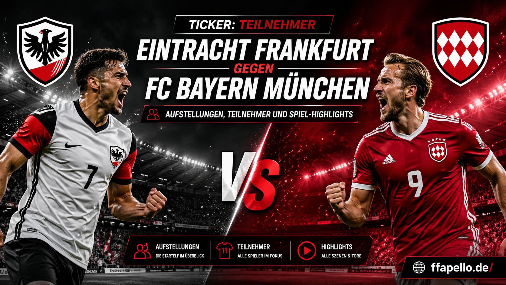 Ticker: Teilnehmer: Eintracht Frankfurt gegen FC Bayern München